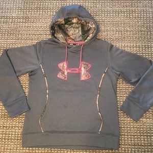 under armour hoodie camouflage pink
